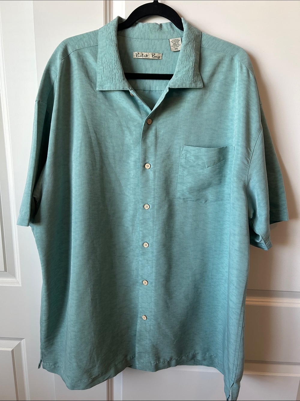 Batik Bay Men's Seafoam Green Short Sleeve Button-Up Shirt XXL